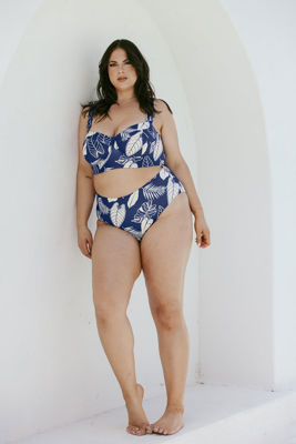 High Tide Cheeky Bikini Bottoms - Blue Palm