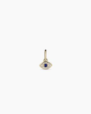 Diamond And Blue Sapphire Evil Eye Charm
