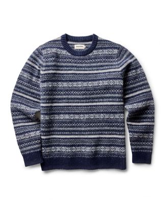 The Eastmoor Sweater In Navy Fair Isle Wool