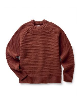 The Fisherman Sweater In Heather Brick Merino