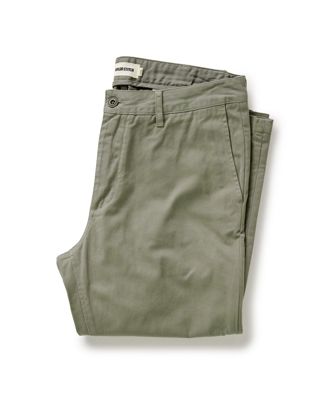 The Slim Foundation Pant In Organic Smoked Olive