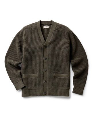 The Mariner Cardigan In Heather Loden Slub