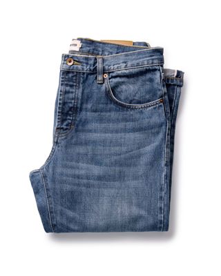 The Straight Jean In Mid Wash Organic Selvedge