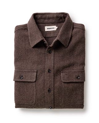 The Ledge Shirt In Black Coffee Linen Tweed