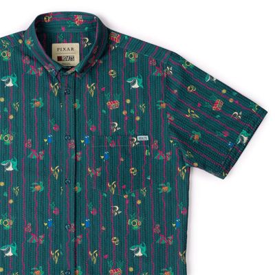 Disney And Pixar Finding Nemo "shark Bait’s Buds" – Stretch Seersucker Short Sleeve Shirt