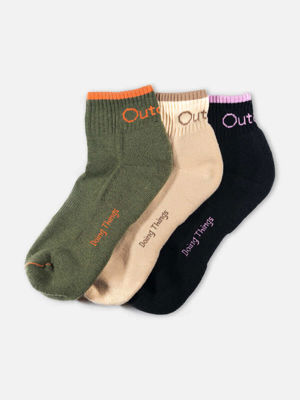 Ov Rec Ankle Tipped Sock 3-Pack