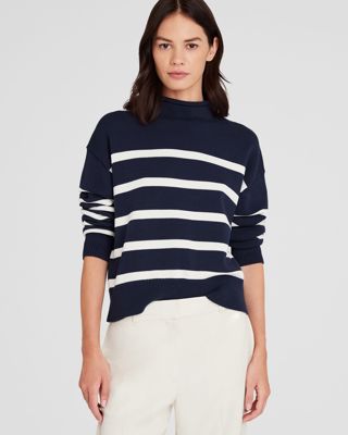 Striped Nautical Mockneck Sweater