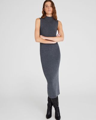 Merino Ribbed Mockneck Dress