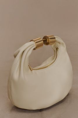 Bristol Mini Croissant Leather Bag - Ivory