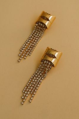 Shea Crystal Fringe Drop Earrings - Gold