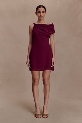 Daisie Chiffon Mini Dress - Wine