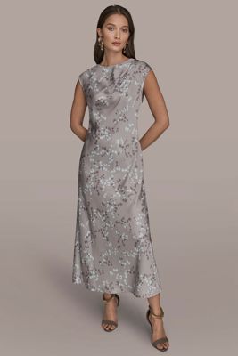 Printed Sleeveless Sheath Dress With Side Slits