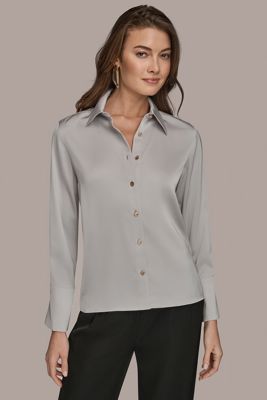 Silk Button Down Blouse
