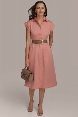 Cotton Cap Sleeve Shirt Dress