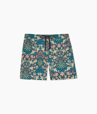The Men's Swim Short - Hyacinth In Sunburst & Teal