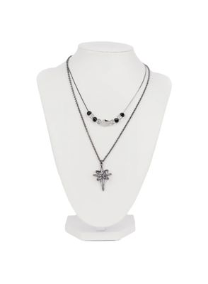 Double Layered Beaded Pendant Necklace In510