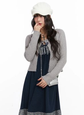 One-Button Knit Cardigan Cd531