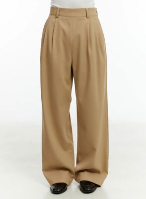 High-Waist Pintuck Slacks Cd514