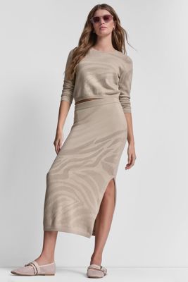 Zebra Pointelle Midi Skirt