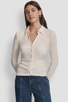 Ripple Lace Vneck Shirt