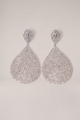Silver Statement Teardrop Earrings
