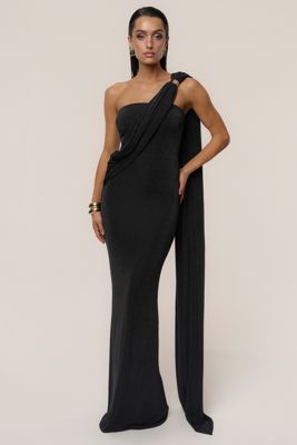 Black Golden Veil Maxi Dress