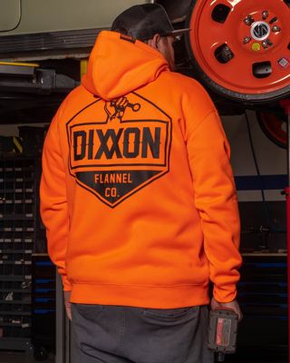 Black Working Class Logo Zip Up Hoodie - Safety Orange