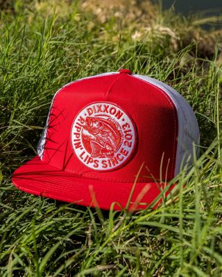 Lip Ripper Flat Bill Trucker Snapback - Red & White