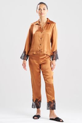 Lolita Lace Trim Silk Notch PJ