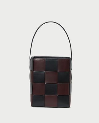 Laith Black/Brown Woven Bucket Bag