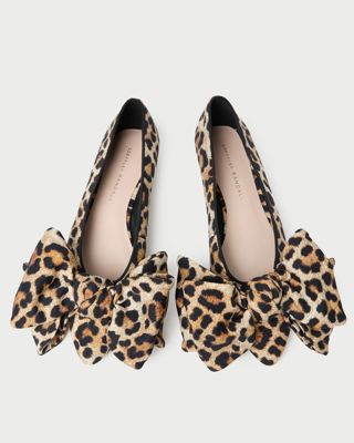 Noa Leopard Jersey Bow Flat