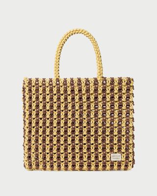 Celia Brown/Butter Stripe Tote Bag