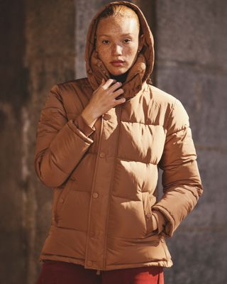 Rainier Short Hooded Puffer - Classic Camel