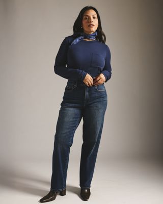 Etta High Rise Straight Leg Jeans 31 Inch - Saint Lawrence Blue