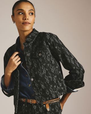 Kelsey Denim Jacket - Ikat Print