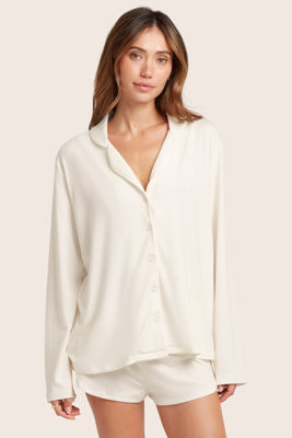 Sleep Jersey Sleep Button Down - Blanc