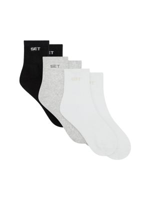 Set Shorty Socks (3 Pack) - White/Heather Grey/Onyx