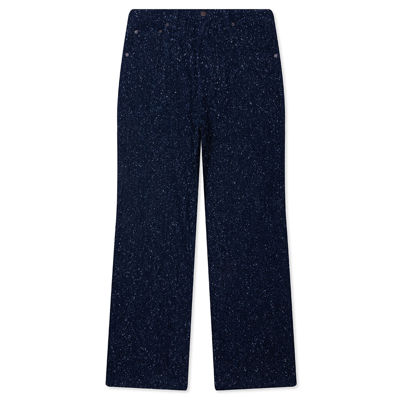 Nep Yarn Wide Leg Pant - Blue