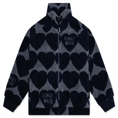 Heart Fleece Jacket - Navy