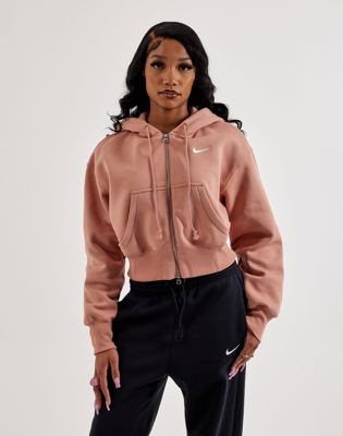 Nike Phoenix Fleece Loose Full-Zip Cropped Hoodie