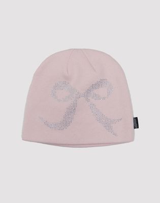 Sheisty Rhinestone Bow Logo Beanie