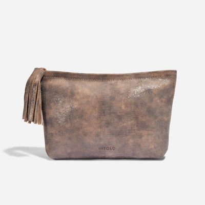 Petra Pouch Greige Snake