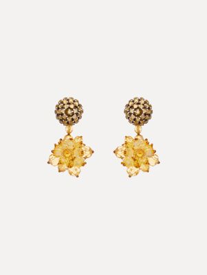 Beaded Pompom Clip-On Earrings
