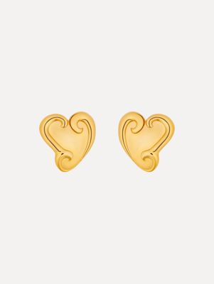 Swirl Heart Clip-On Earrings