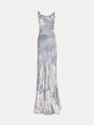 Feather Velvet Devoré Gown