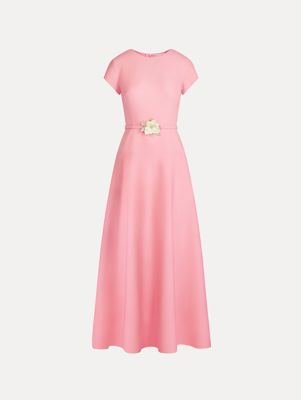 Floral Belt Short Sleeve Dress