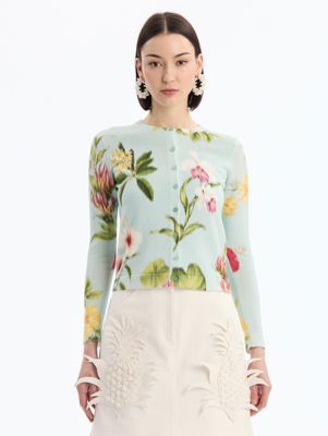 Chiné Dominican Mixed-Floral Cardigan