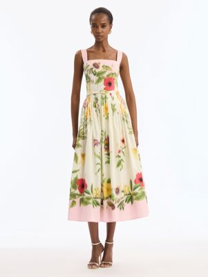 Dominican Mixed-Floral Cotton Poplin Dress