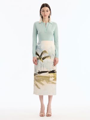 Palm Tree Pencil Skirt