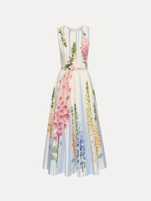 Foxglove Trompe L’oeil Cotton Poplin Dress